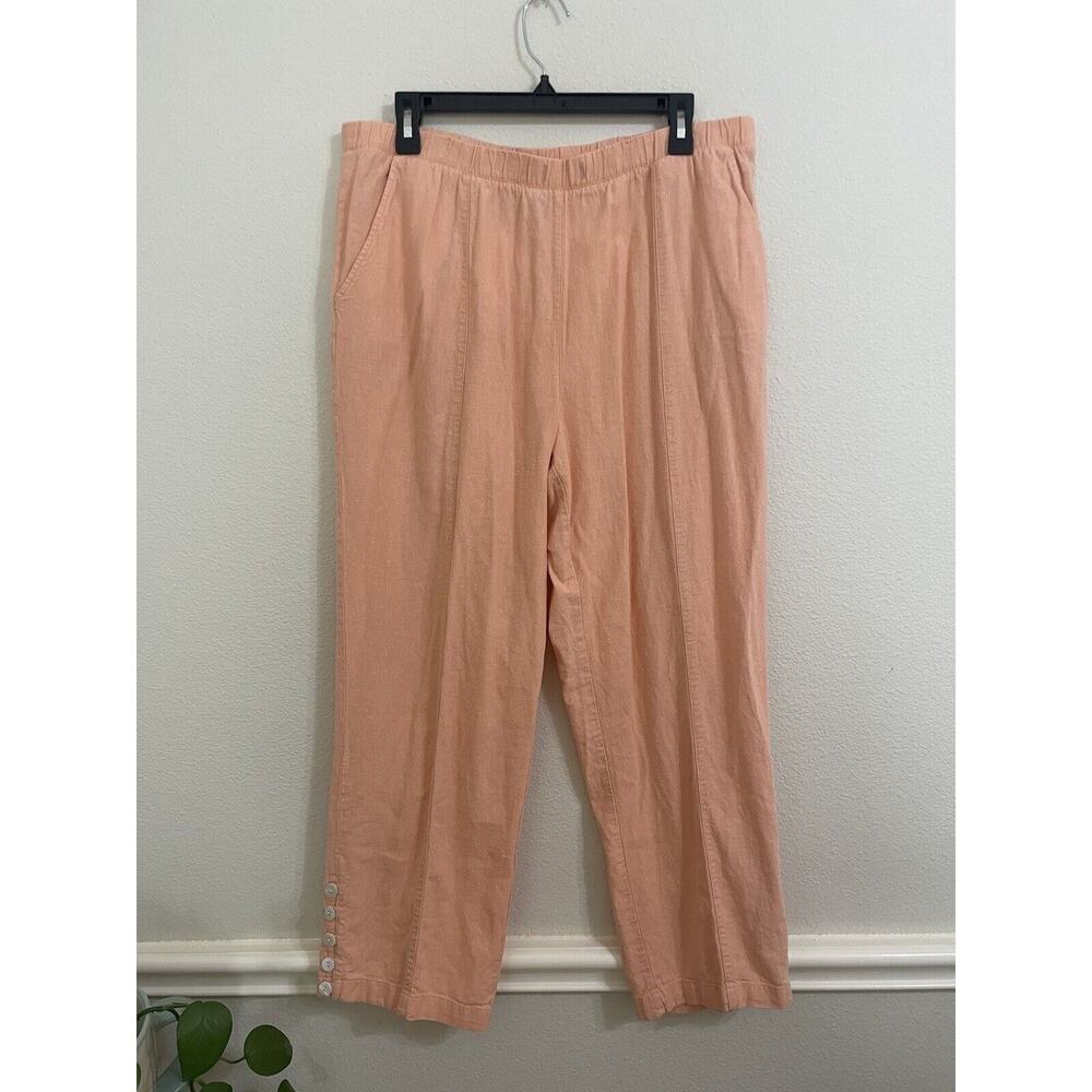 Capacity, Peach Linen Blend Pants, Womens Size Large